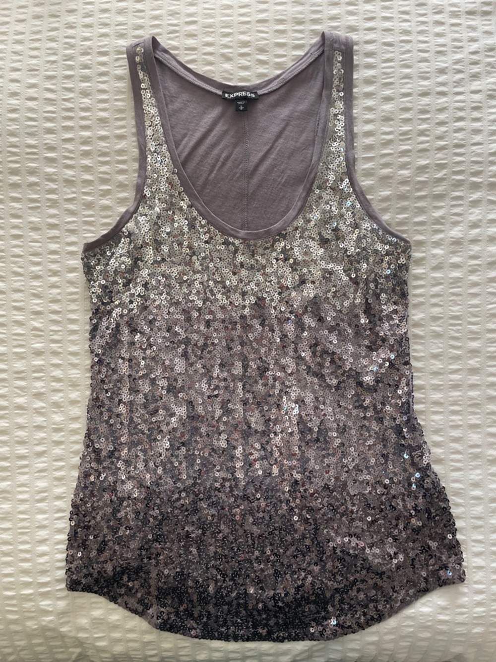 Express Silver Sequin Tank Top - Women's